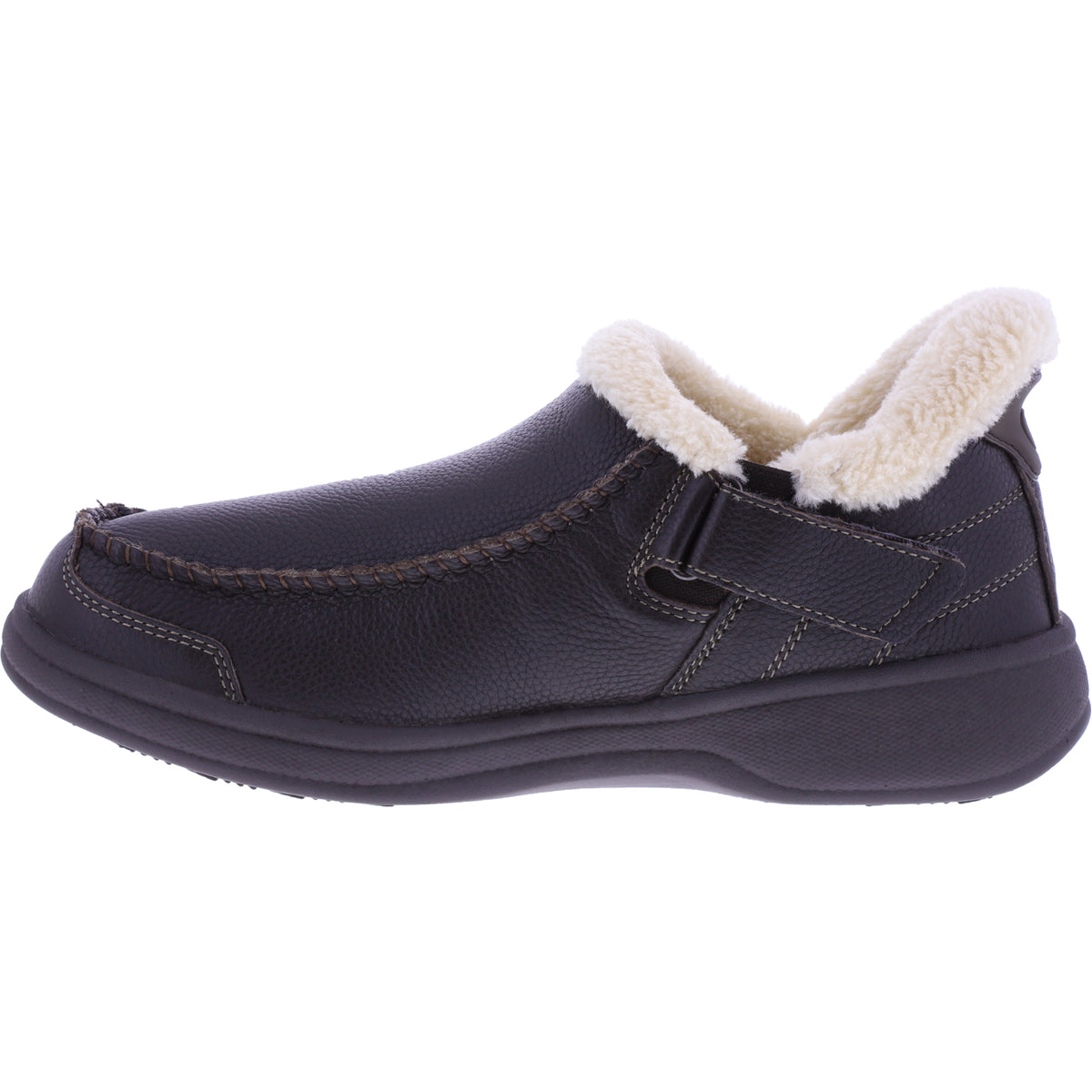 Orthofeet® | Vito | Braun Leder | Hands-Free Slipper mit Fersendämpfung | Herren Hausschuhe