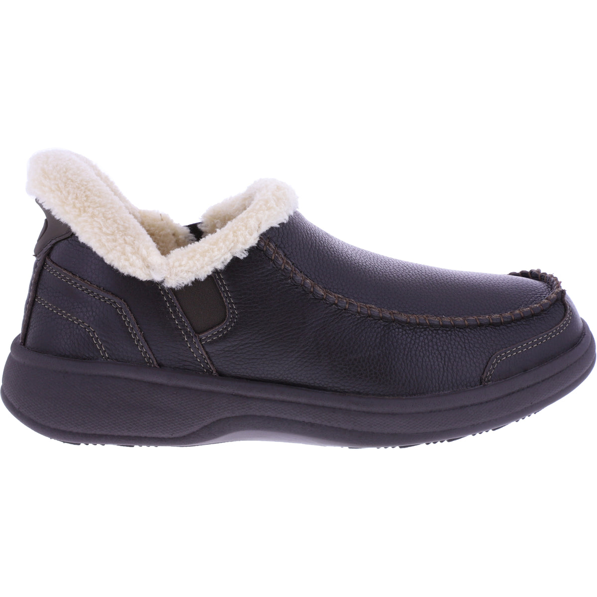 Orthofeet® | Vito | Braun Leder | Hands-Free Slipper mit Fersendämpfung | Herren Hausschuhe