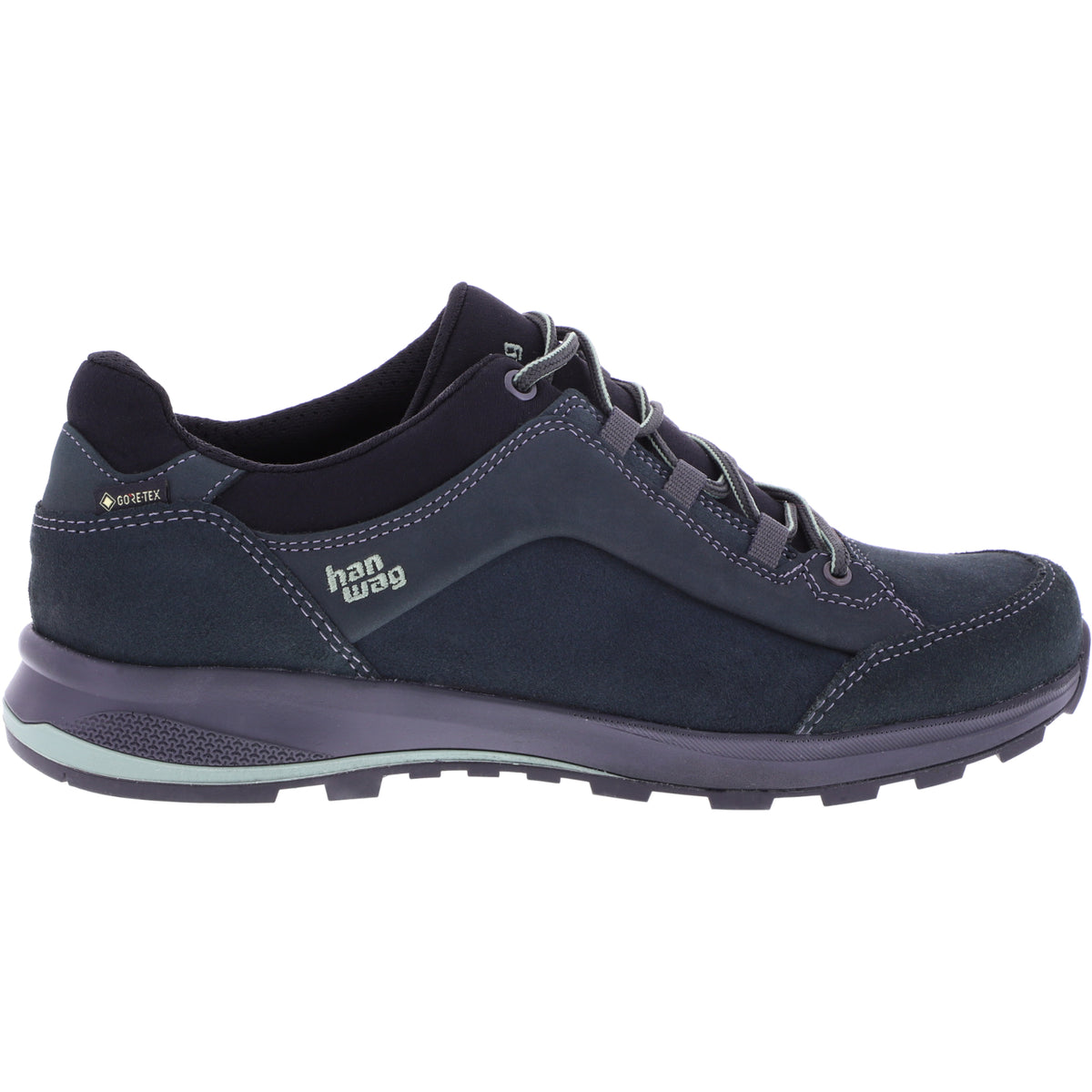 Hanwag / Modell: Banks Low Lady GTX / Petrol-Mint / Leder / GORE-TEX® / Damen Wanderschuhe