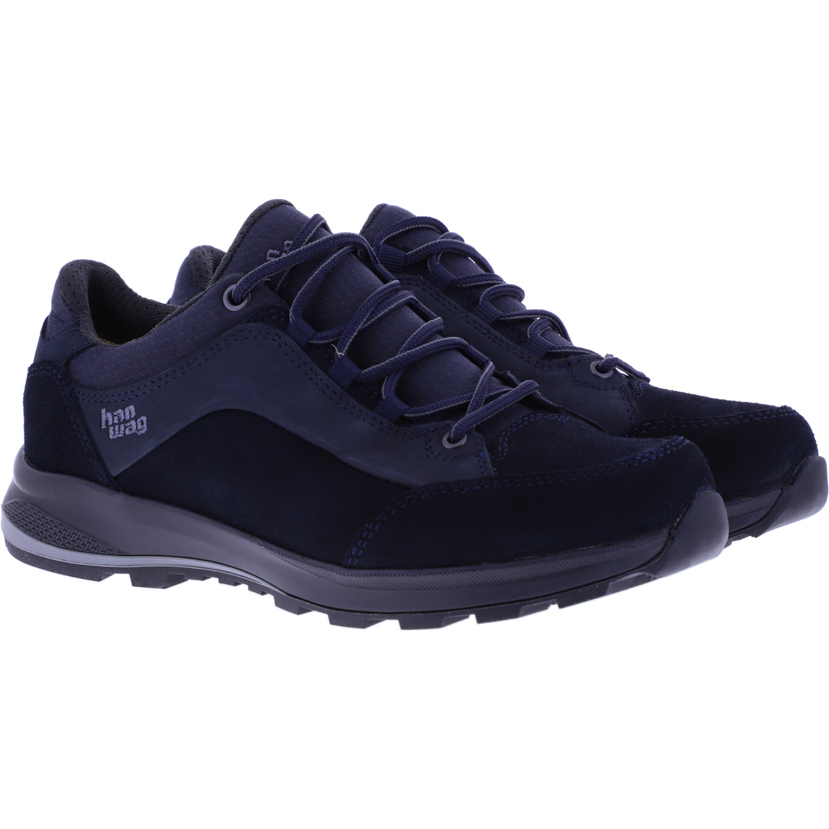 Hanwag / Modell: Banks Low Bunion Lady / Navy-Asphalt / Leder / Hallux-Valgus / Damen Wanderschuhe
