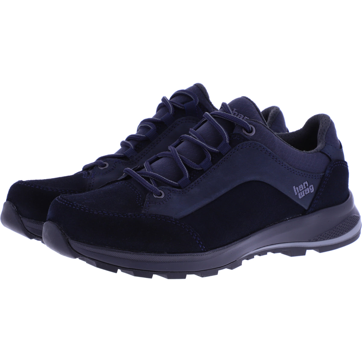 Hanwag / Modell: Banks Low Bunion Lady / Navy-Asphalt / Leder / Hallux-Valgus / Damen Wanderschuhe