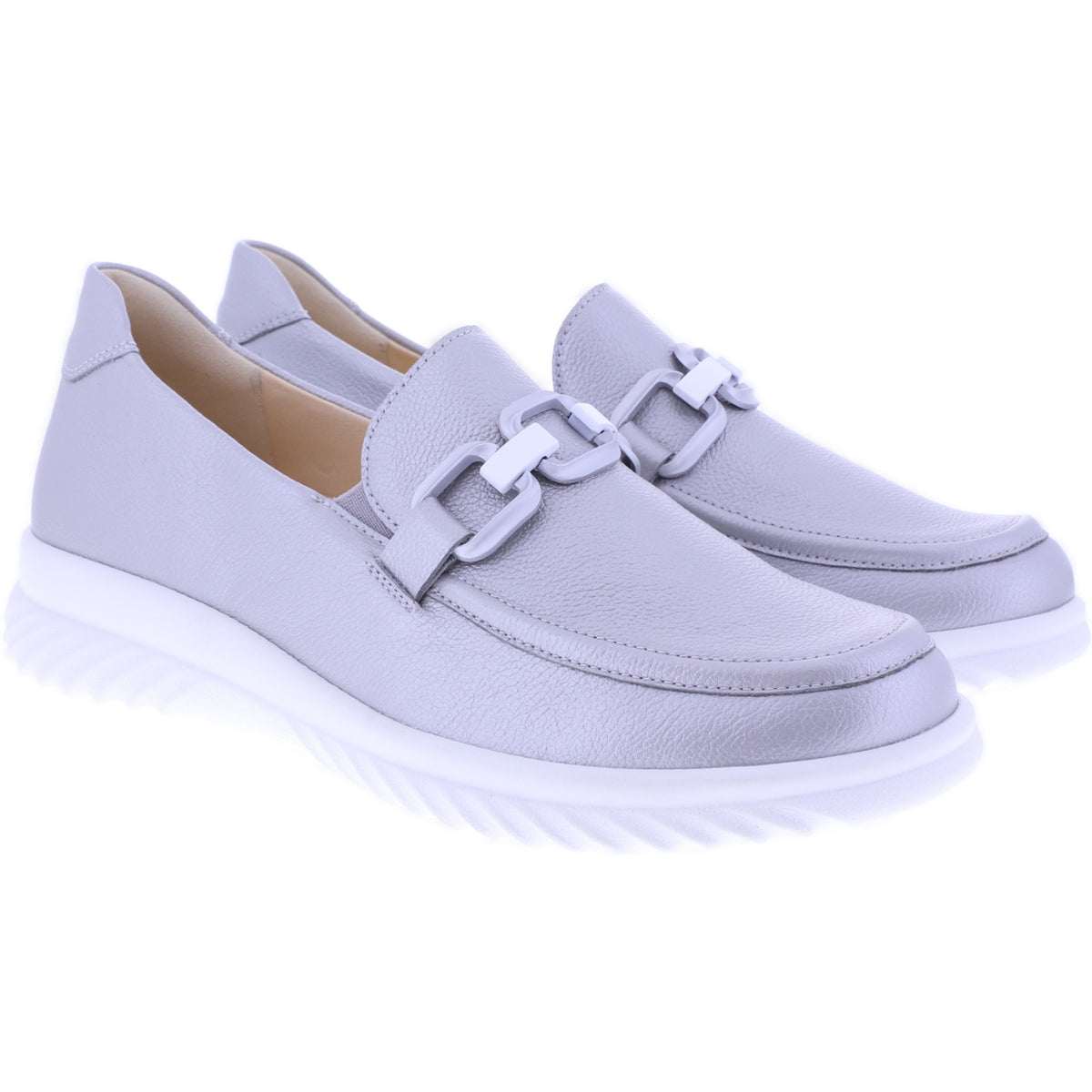 Ganter | Heike | Silber Softmetallic | Weite: H | Kalbsleder | 9-204530-7600 | Damen Slipper
