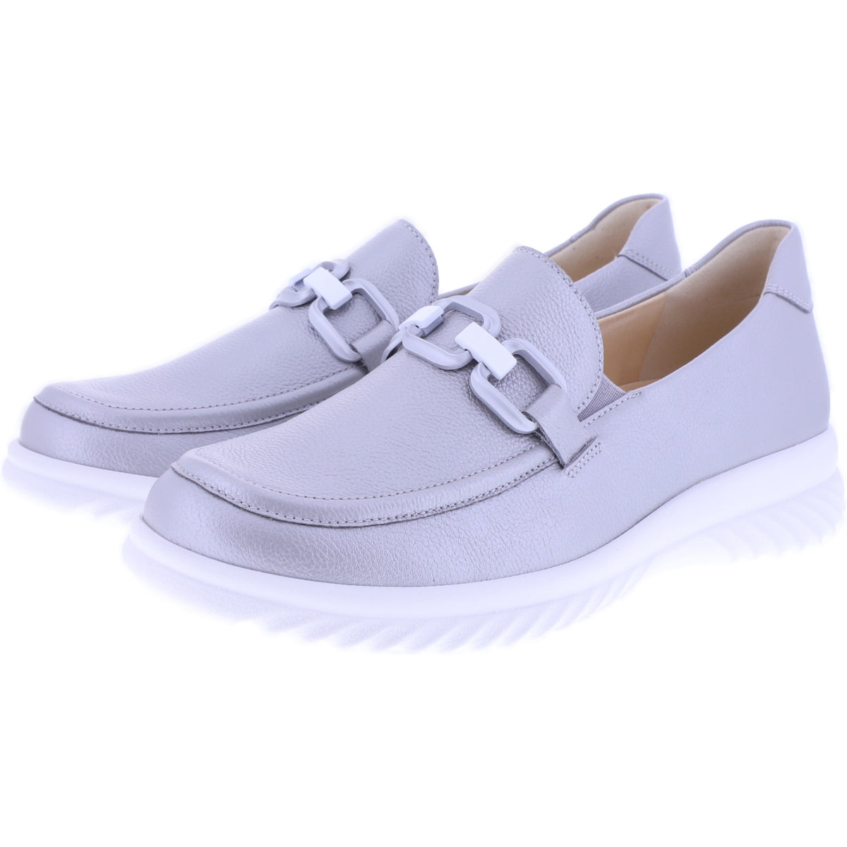 Ganter | Heike | Silber Softmetallic | Weite: H | Kalbsleder | 9-204530-7600 | Damen Slipper