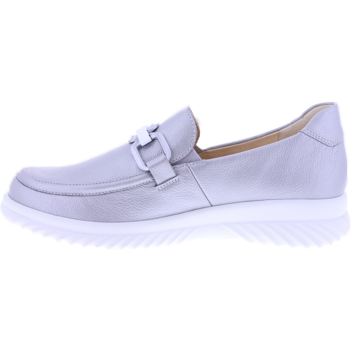 Ganter | Heike | Silber Softmetallic | Weite: H | Kalbsleder | 9-204530-7600 | Damen Slipper