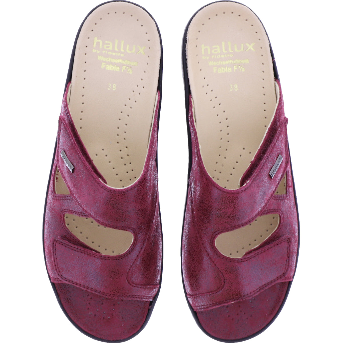 Fidelio | Fabia | Rubino-Rot | Leder-Stretch | Hallux | Weite: F½ | Damen Pantoletten