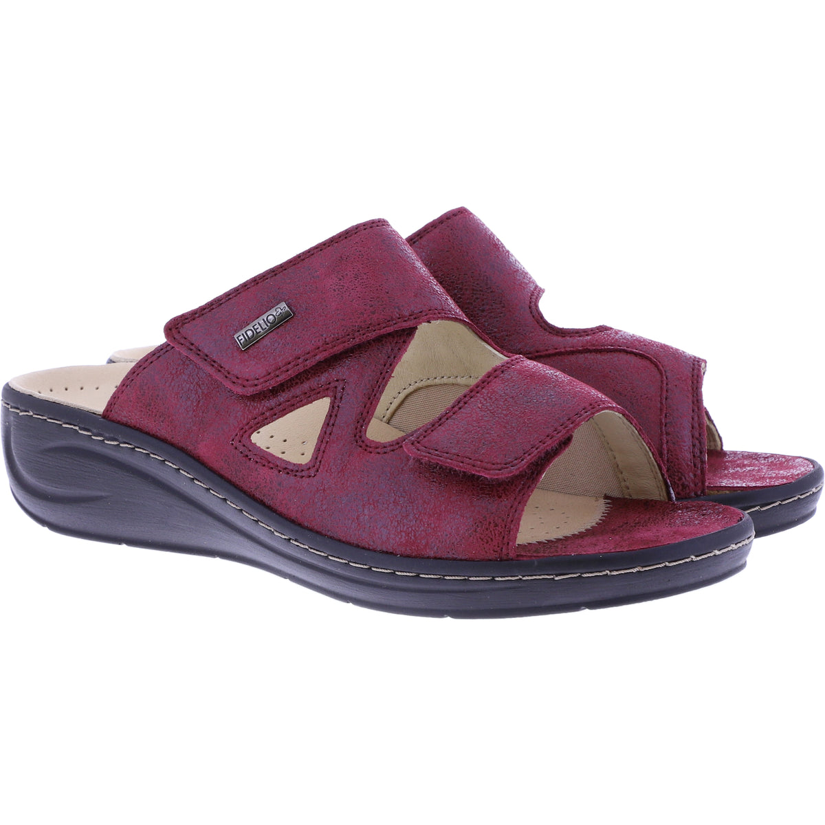 Fidelio | Fabia | Rubino-Rot | Leder-Stretch | Hallux | Weite: F½ | Damen Pantoletten