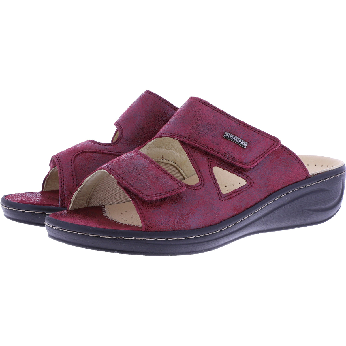 Fidelio | Fabia | Rubino-Rot | Leder-Stretch | Hallux | Weite: F½ | Damen Pantoletten