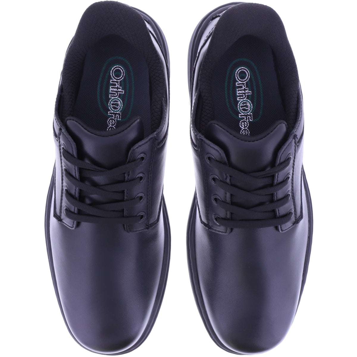 Orthofeet® | Claude | Schwarz Leder | Hands-Free Schuhe mit Fersendämpfung | Herren Schnürer