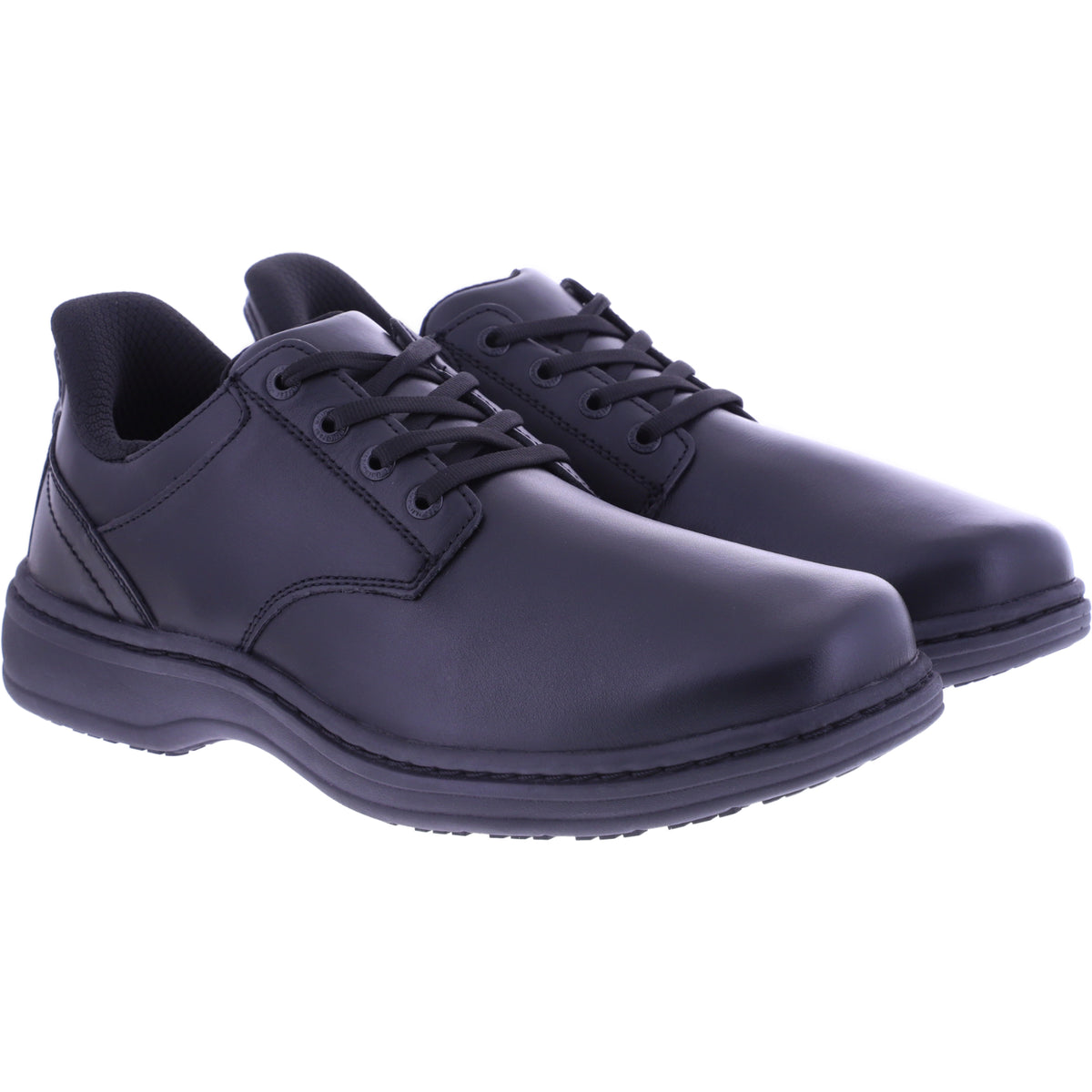Orthofeet® | Claude | Schwarz Leder | Hands-Free Schuhe mit Fersendämpfung | Herren Schnürer