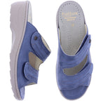Fidelio | Hedi | Jeans-Hellblau | Leder-Stretch | Hallux | Weite: H½ | Damen Pantoletten