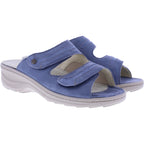 Fidelio | Hedi | Jeans-Hellblau | Leder-Stretch | Hallux | Weite: H½ | Damen Pantoletten