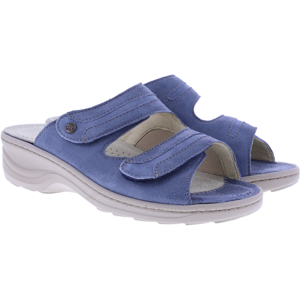Fidelio | Hedi | Jeans-Hellblau | Leder-Stretch | Hallux | Weite: H½ | Damen Pantoletten