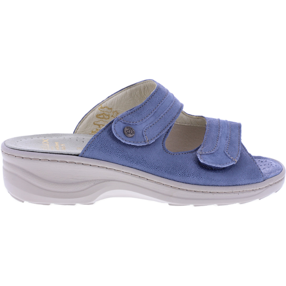 Fidelio | Hedi | Jeans-Hellblau | Leder-Stretch | Hallux | Weite: H½ | Damen Pantoletten