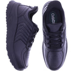 Orthofeet® | Navigate | Schwarz Leder | Hands-Free Schuhe mit Fersendämpfung | Herren Schnürer
