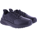 Orthofeet® | Navigate | Schwarz Leder | Hands-Free Schuhe mit Fersendämpfung | Herren Schnürer