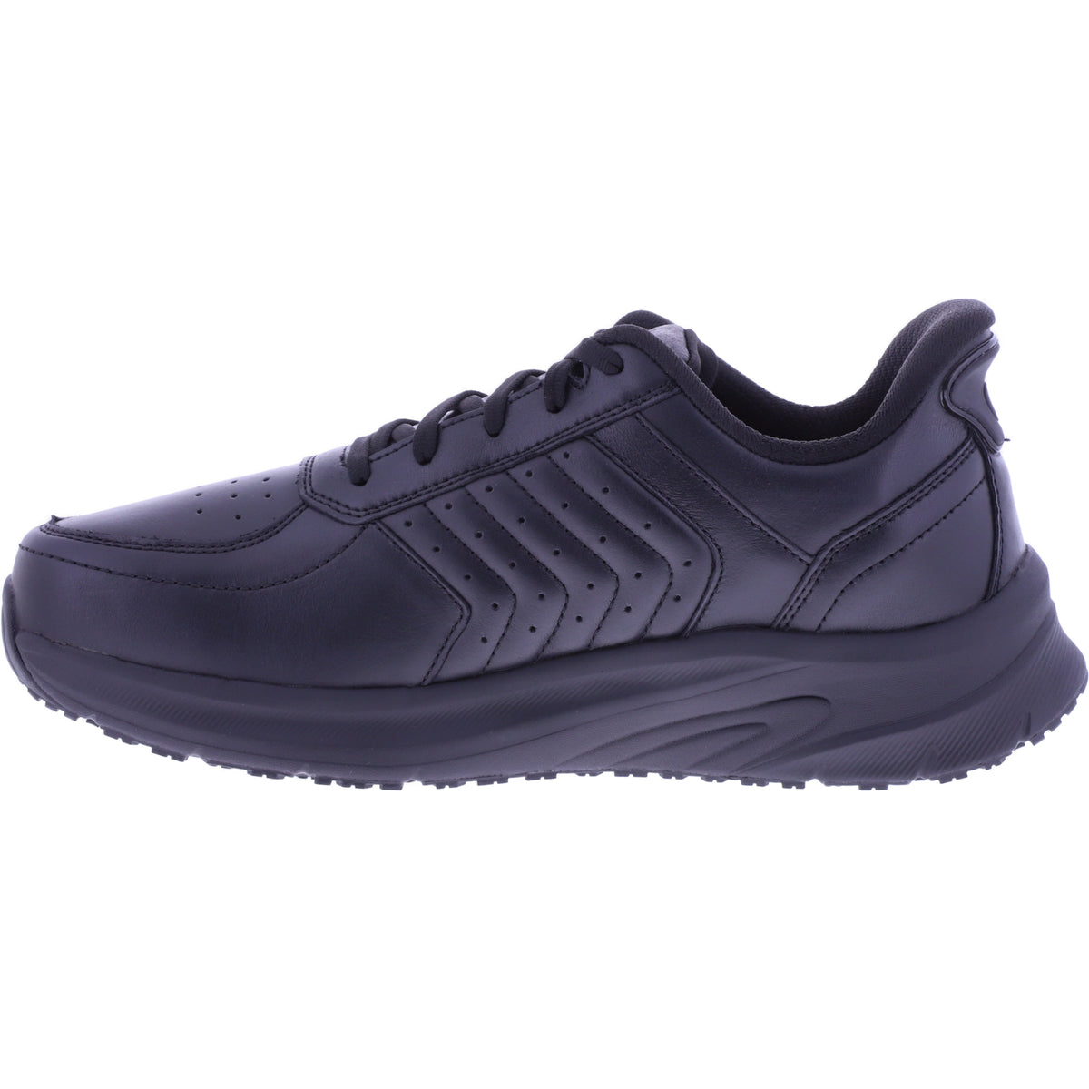 Orthofeet® | Navigate | Schwarz Leder | Hands-Free Schuhe mit Fersendämpfung | Herren Schnürer