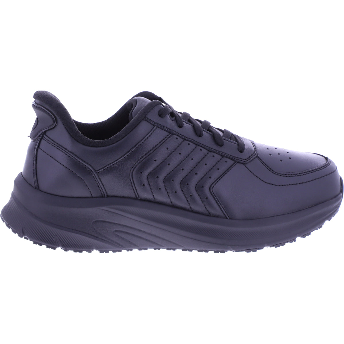 Orthofeet® | Navigate | Schwarz Leder | Hands-Free Schuhe mit Fersendämpfung | Herren Schnürer