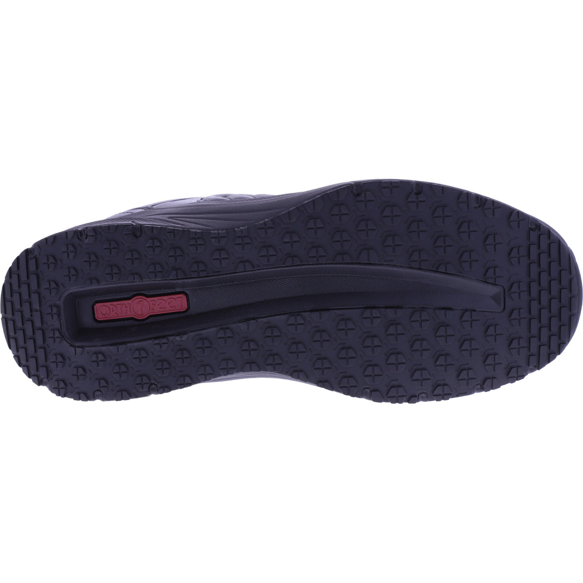 Orthofeet® | Navigate | Schwarz Leder | Hands-Free Schuhe mit Fersendämpfung | Herren Schnürer