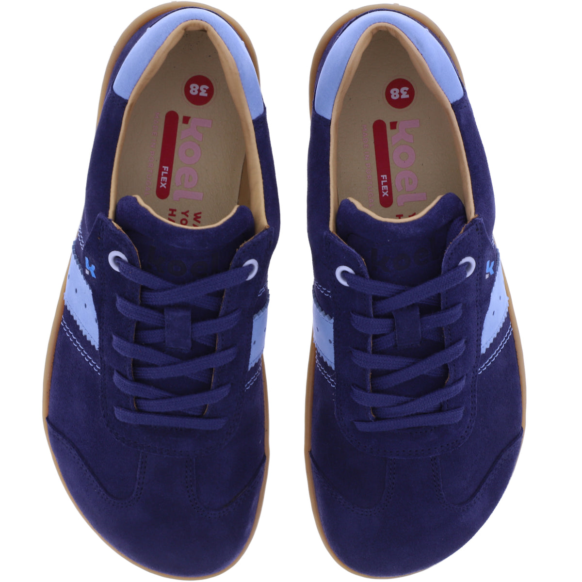 Koel | Ila 3.0 | Navy-Hellblau | Veloursleder | Damen Barfußschuhe