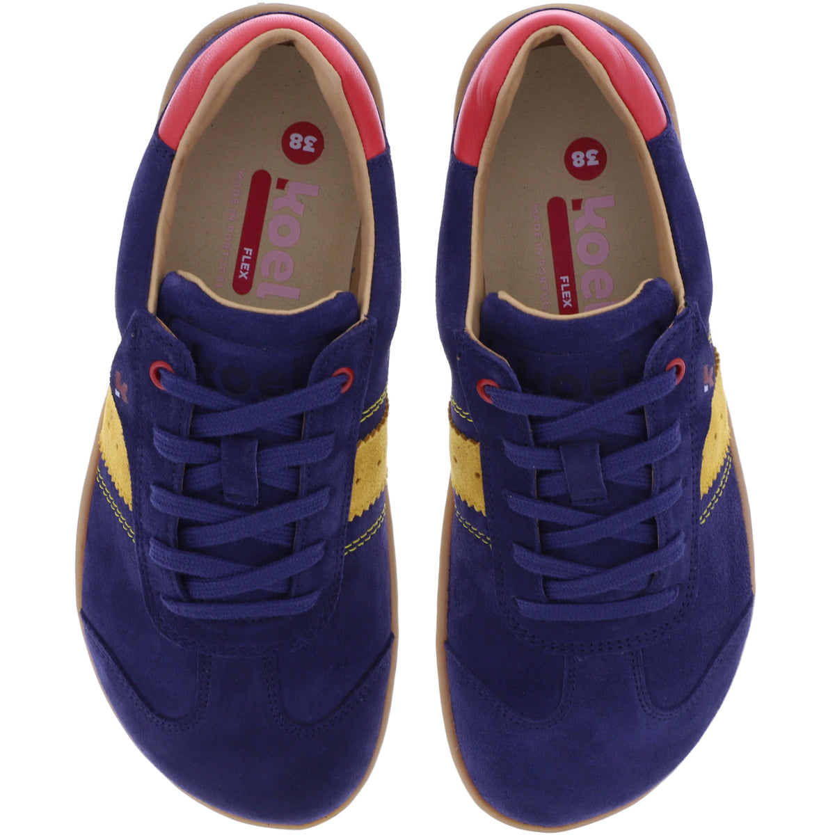 Koel | Ila 3.0 | Blue-Gelb-Rot | Veloursleder | Damen Barfußschuhe