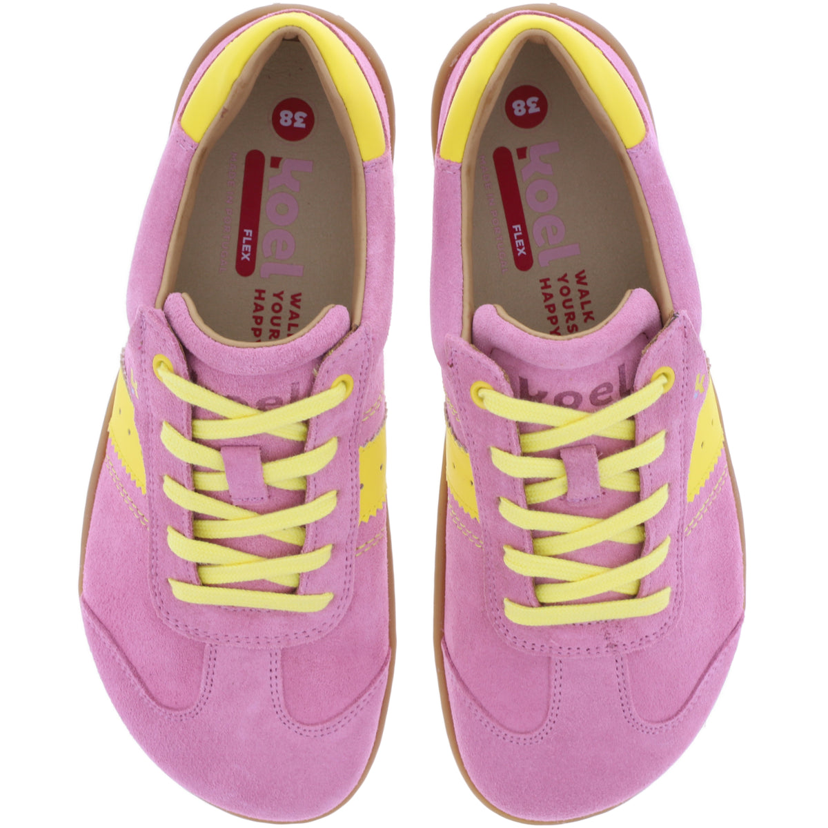 Koel | Ila 3.0 | Blossom-Rosapink-Gelb | Veloursleder | Damen Barfußschuhe