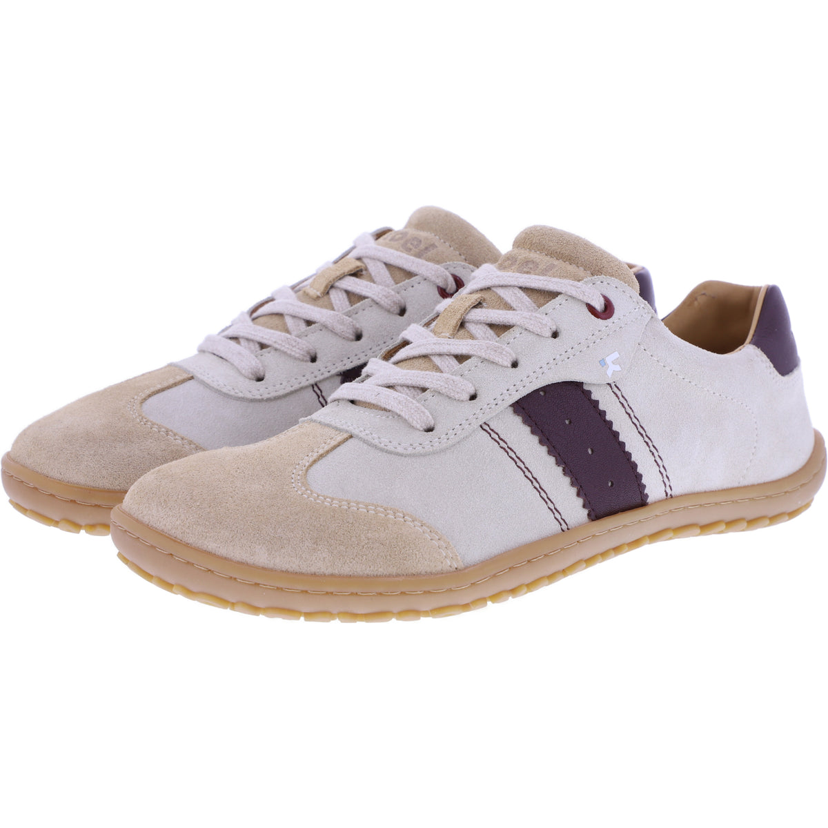 Koel | Ila 3.0 | Beige-Dunkelbraun | Veloursleder | Damen Barfußschuhe