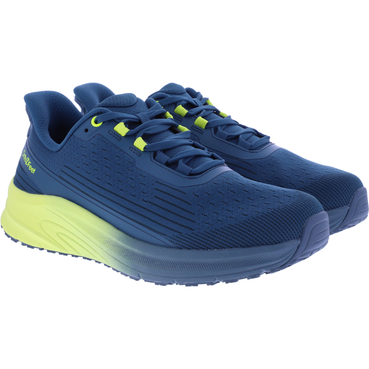 Orthofeet® | Dash | Deep Sea Green/Yellow | Hands-Free Schuhe mit Fersendämpfung | Herren Schnürer