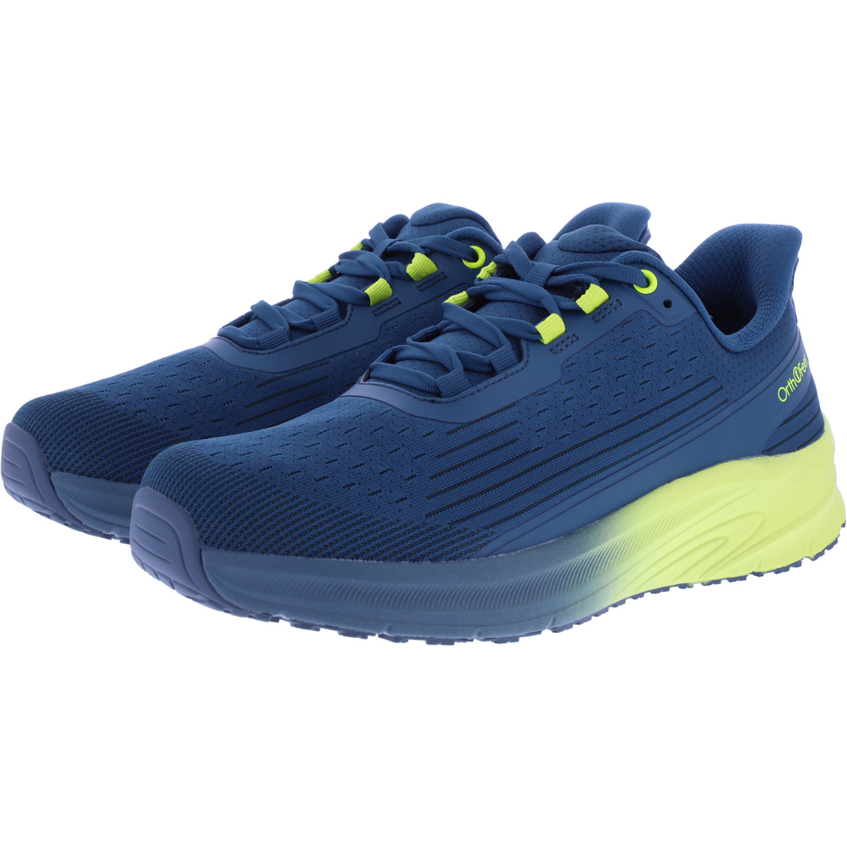Orthofeet® | Dash | Deep Sea Green/Yellow | Hands-Free Schuhe mit Fersendämpfung | Herren Schnürer