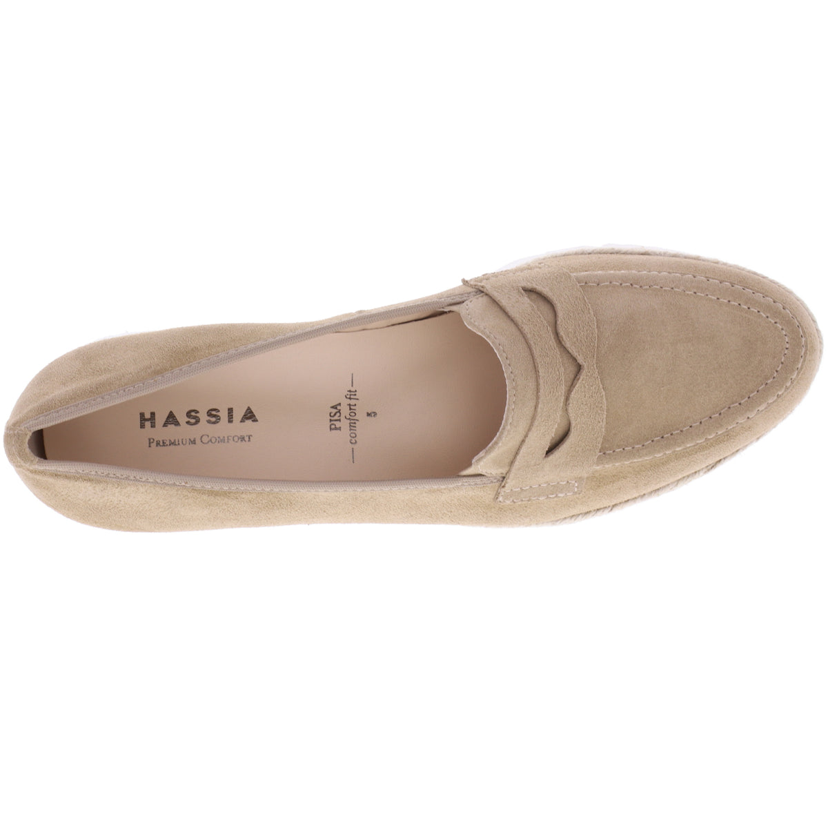 Hassia / Pisa / Natur Braun Veloursleder / Wechselfußbett / Art: 3-301545-1000 / Damen Slipper