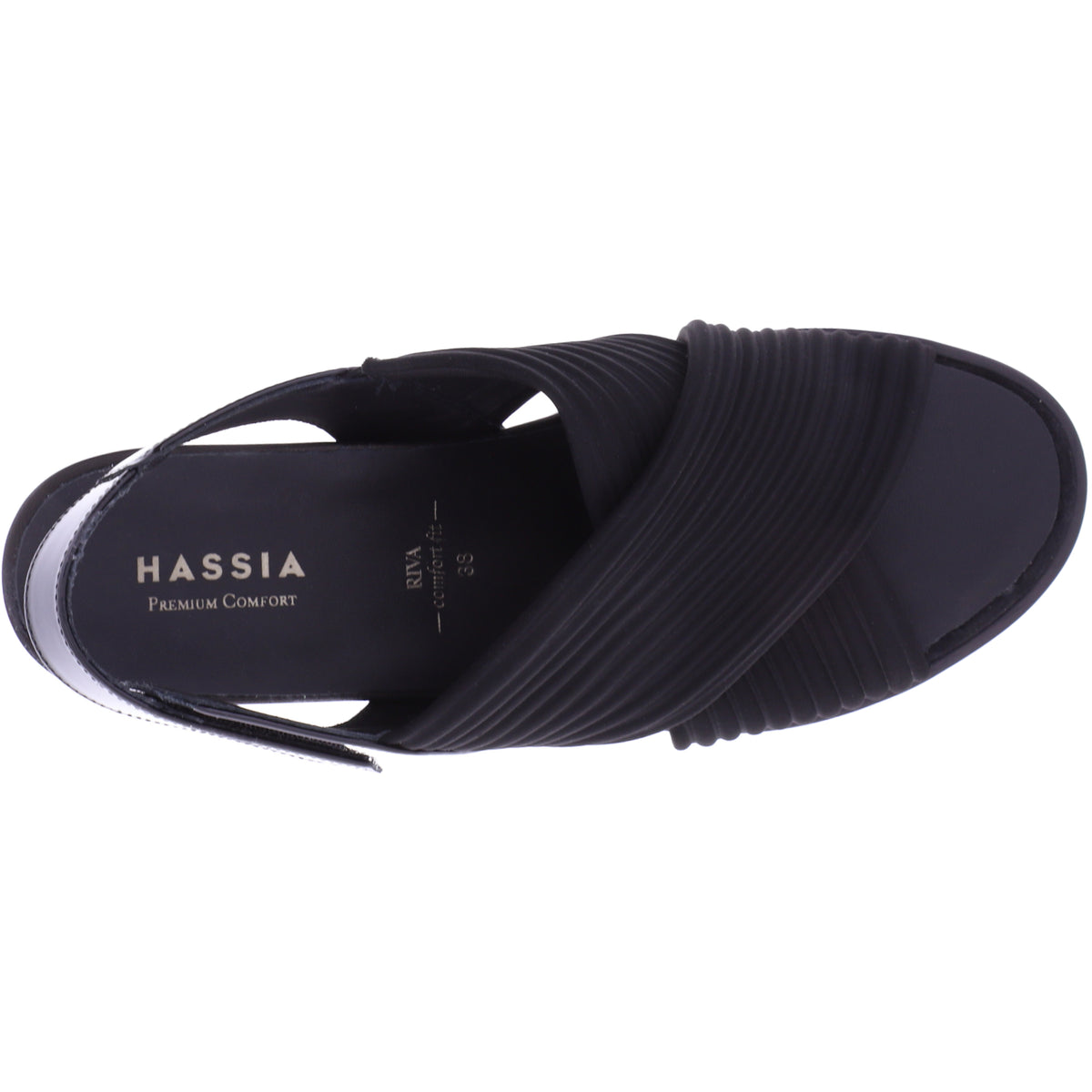 Hassia / Riva / Schwarz Leder-Textil / Art: 3-313039-0100 / Damen Sandaletten