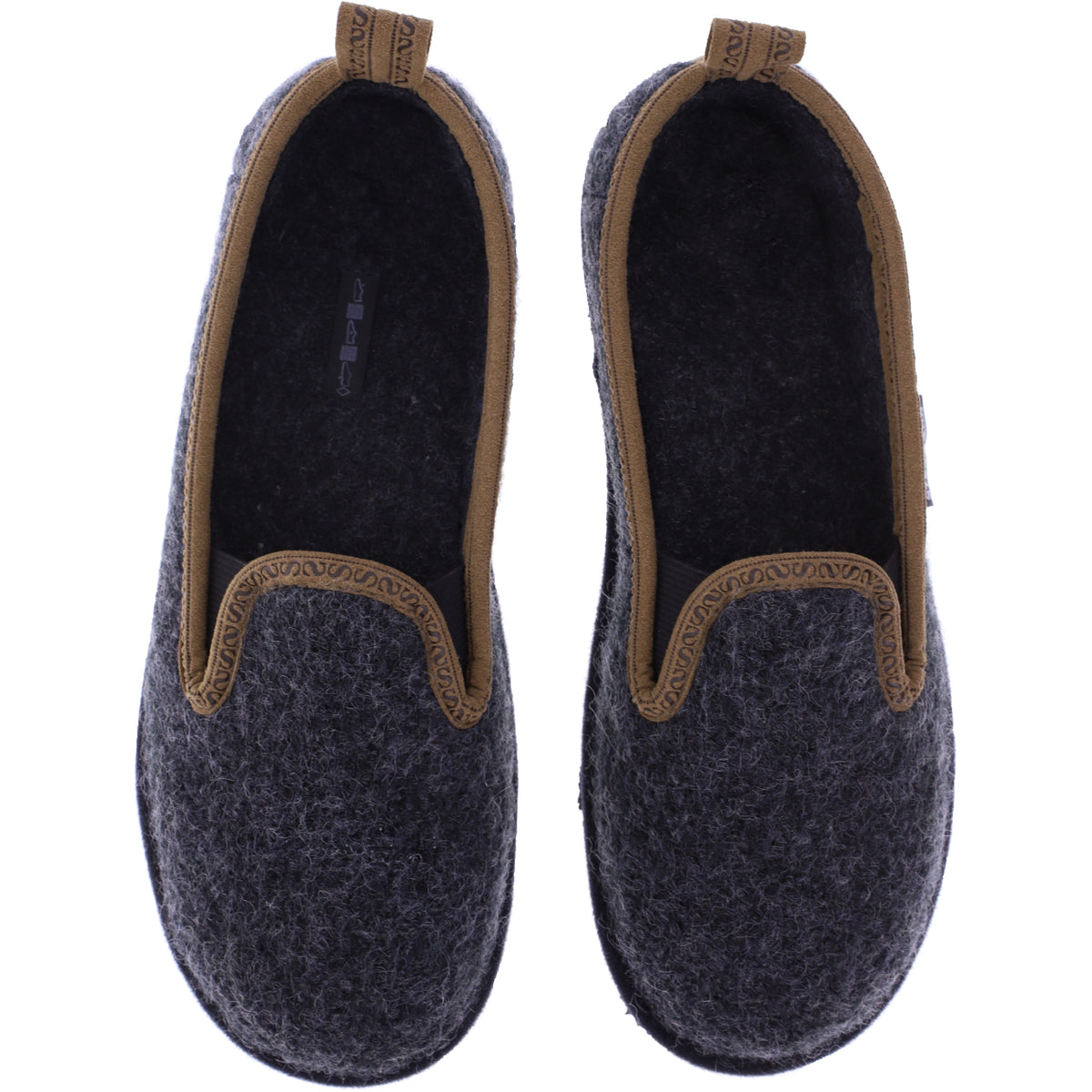 Stegmann / Modell: 302 / Komfort Woll-Mokassins aus Walkstoff / Anthrazit - Unisex Sliper