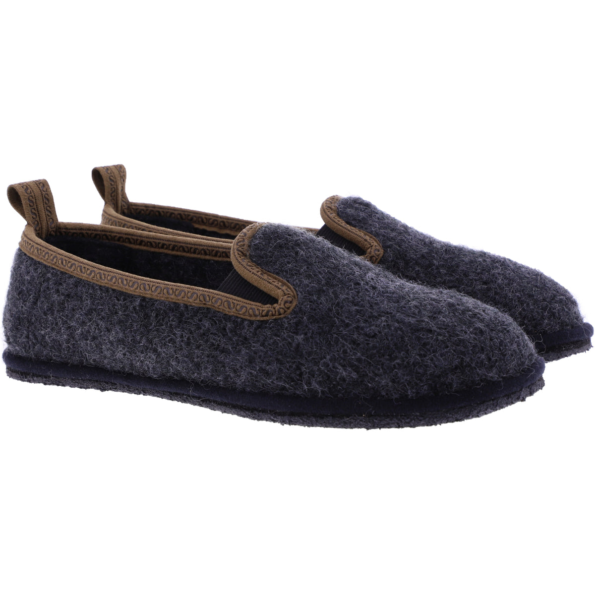 Stegmann / Modell: 302 / Komfort Woll-Mokassins aus Walkstoff / Anthrazit - Unisex Sliper