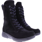 Xsensible Stretchwalker | Emilia | Schwarz Veloursleder | Weite: H | 302195-001 | Damen Stiefelette