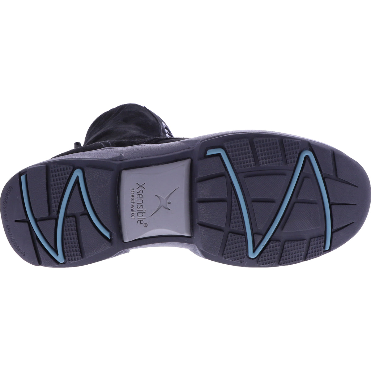Xsensible Stretchwalker | Emilia | Schwarz Veloursleder | Weite: H | 302195-001 | Damen Stiefelette