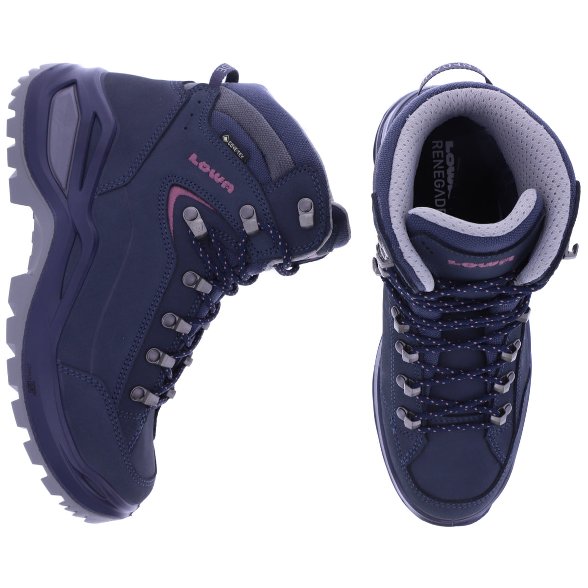 LOWA | Renegade EVO GTX W | Stahlblau-Alt Rosé | Nubukleder | GORE-TEX® | Damen Wanderstiefel