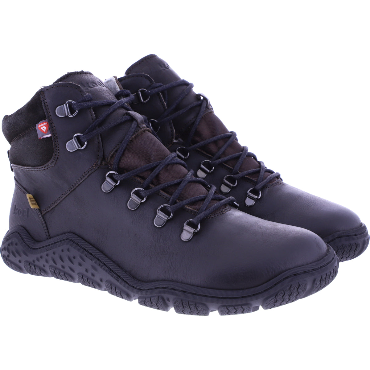 Koel | Riko | Brown-Dunkelbraun | Hydroleder mit Merinowollfutter | Herren Barfußstiefelette