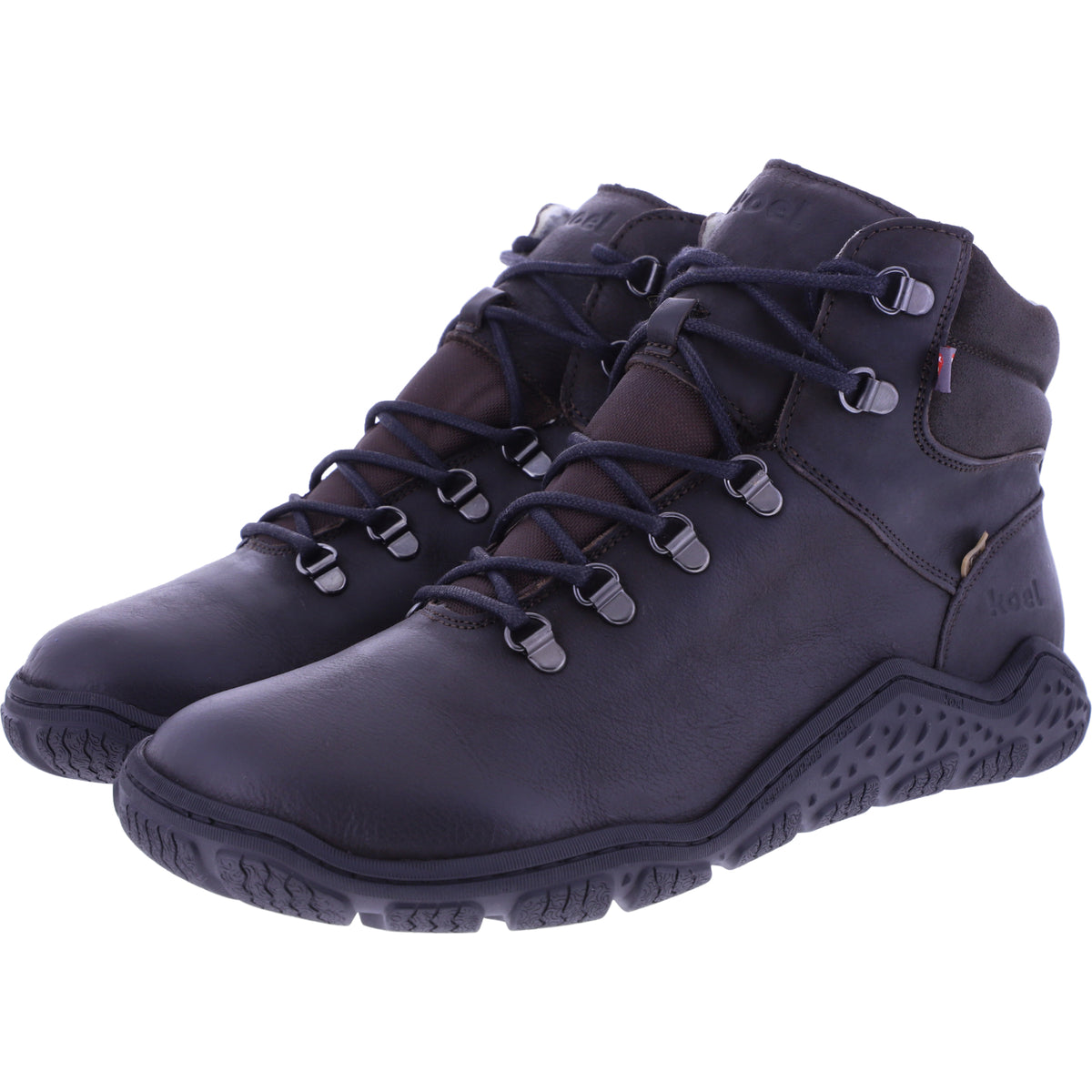 Koel | Riko | Brown-Dunkelbraun | Hydroleder mit Merinowollfutter | Herren Barfußstiefelette