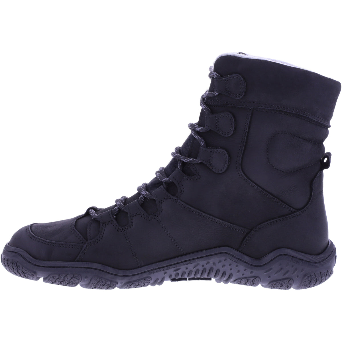 Koel | Riso | Schwarz | Fettleder mit Merinowollfutter und Tex | Herren Barfußstiefelette
