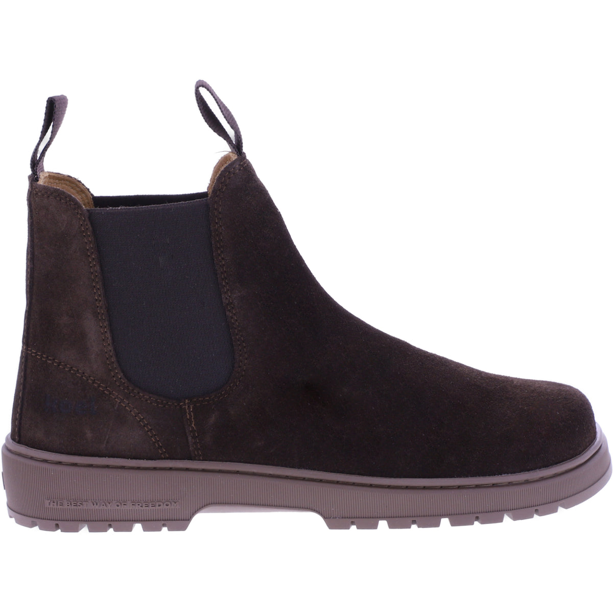 Koel | Gavien | Chocolate-Dunkelbraun | Veloursleder | Damen Barfuß-Chelsea-Boots