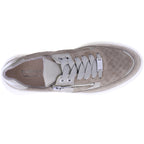 Hassia / Genova / Fog Beige Softvelour / Wechselfußbett / Art: 4-301457-6900 / Damen Schnürer