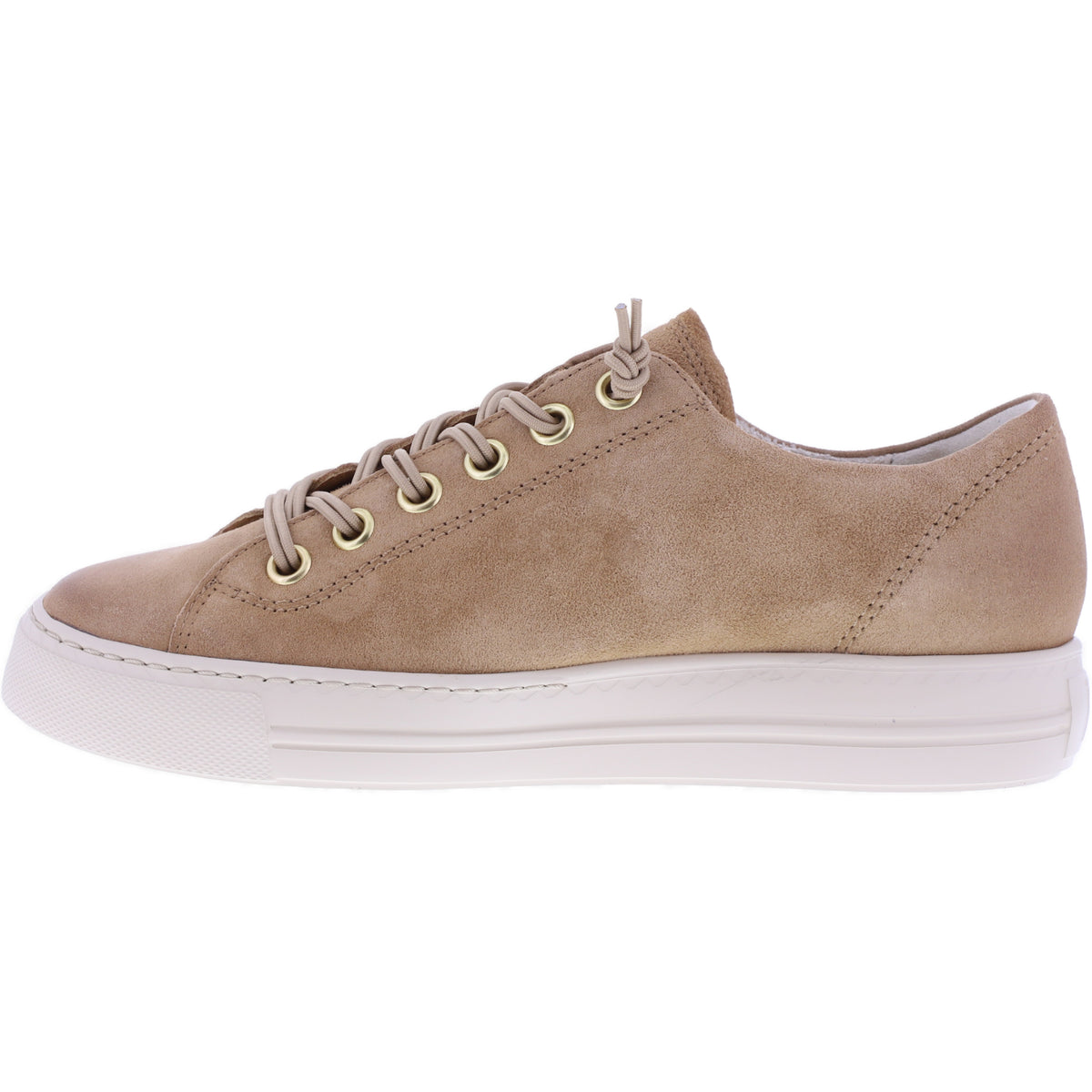 Paul Green | 4081-649 | Beige-Cognac Velours | Weiches Kalbsleder | Damen Sneaker
