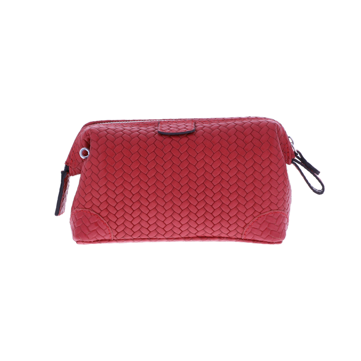 F. Hammann / Premium Mini Doc Bag Handtasche / Rot Flecht Kalbsleder / Made in Germany