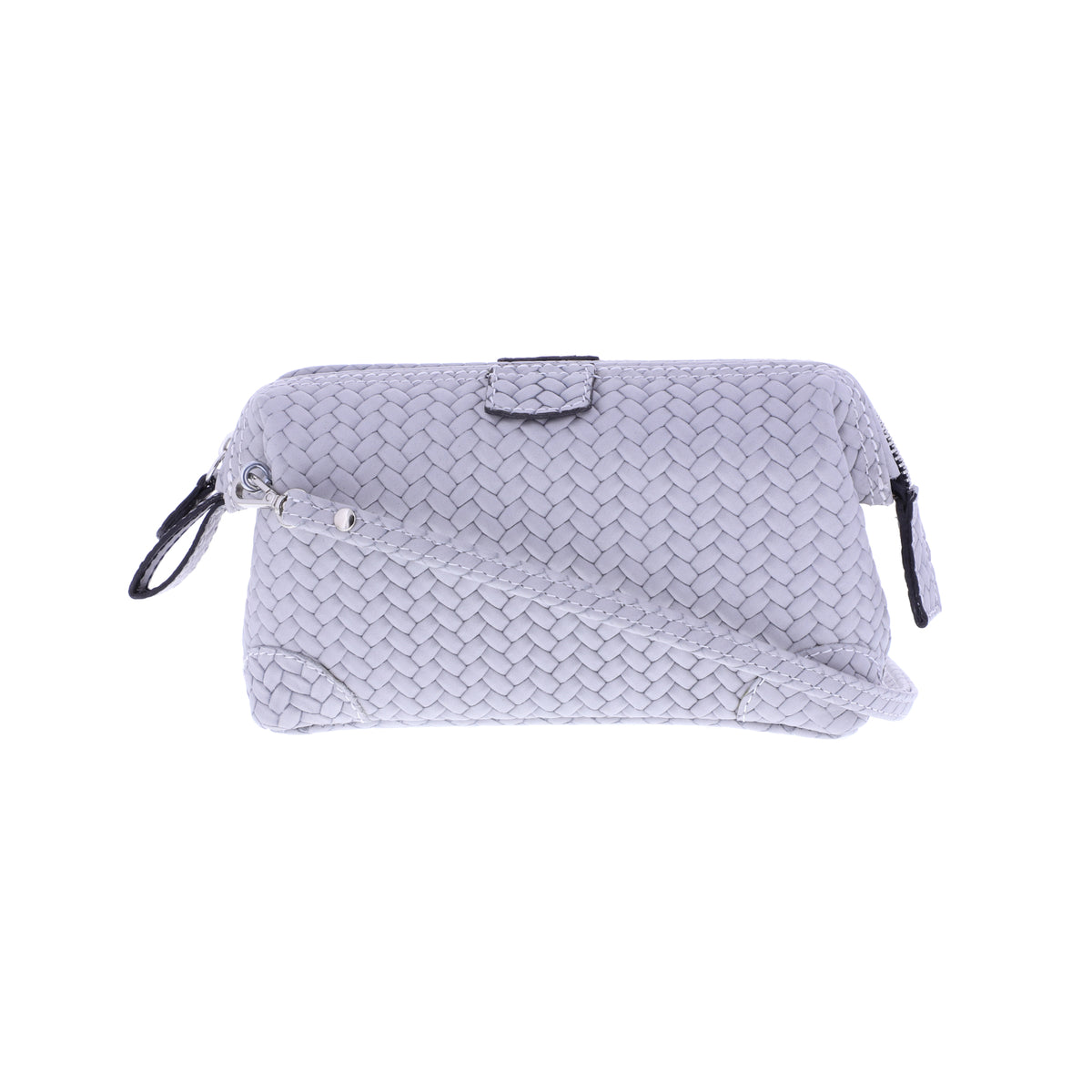F. Hammann / Premium Mini Doc Bag Handtasche / Grau Flecht Kalbsleder / Made in Germany