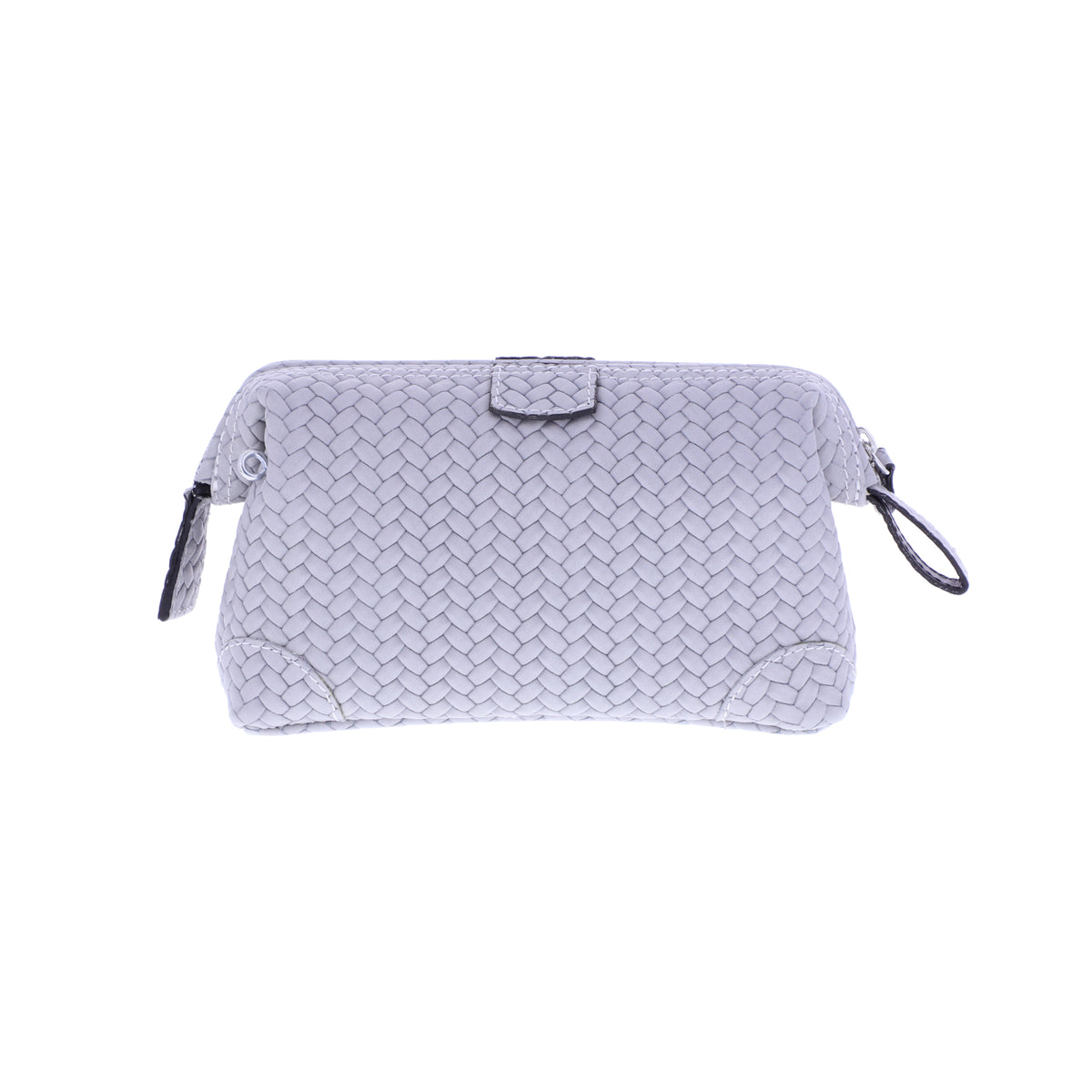 F. Hammann / Premium Mini Doc Bag Handtasche / Grau Flecht Kalbsleder / Made in Germany