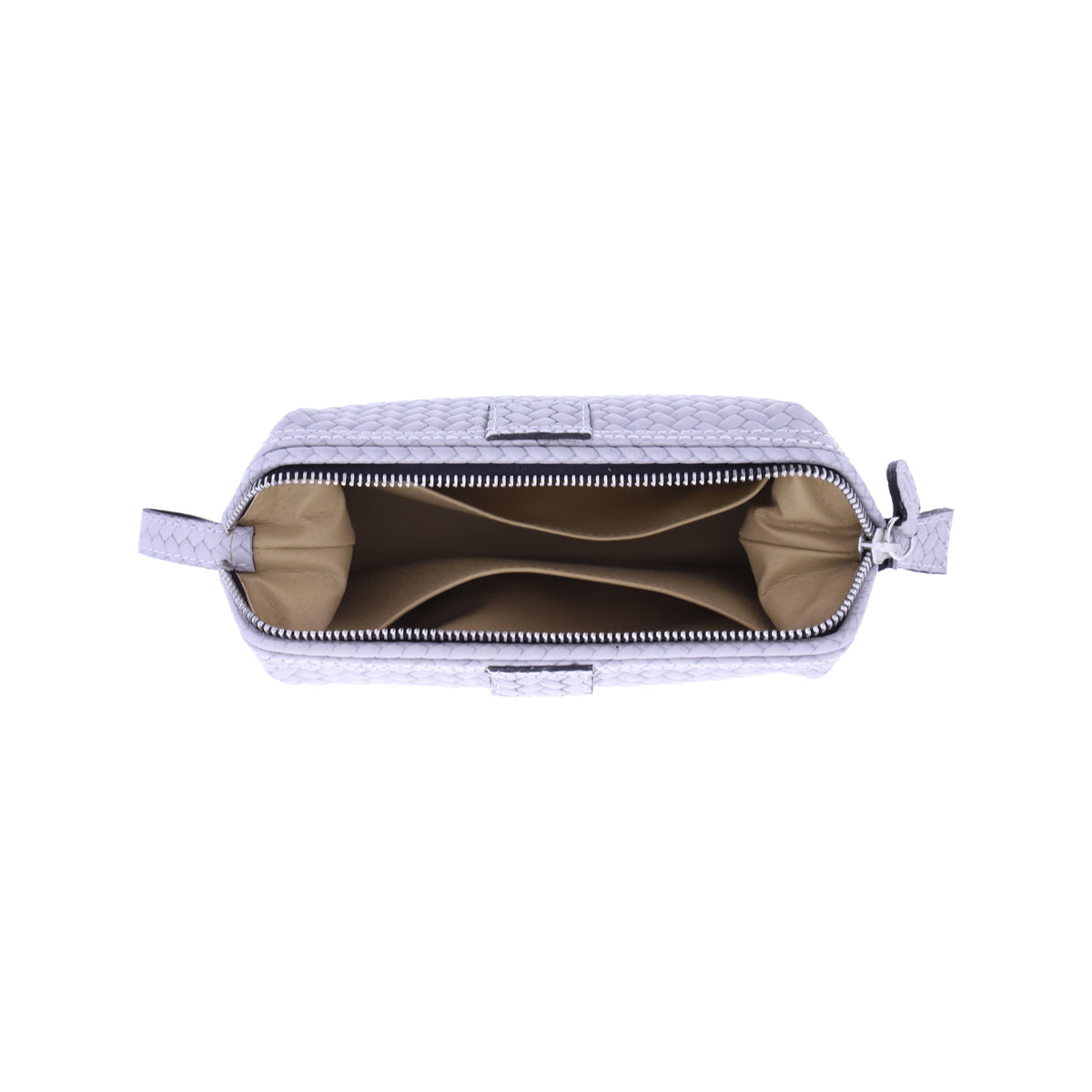 F. Hammann / Premium Mini Doc Bag Handtasche / Grau Flecht Kalbsleder / Made in Germany