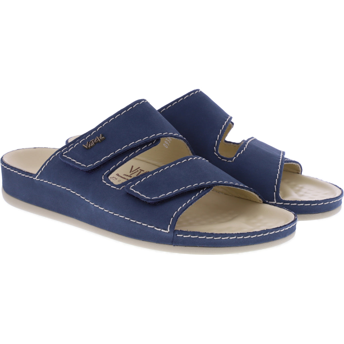 Vital Schuhe | Vital Classic | Chinablau | Nubukleder | Weite: H | 4220938-2400 | Damen Pantoletten