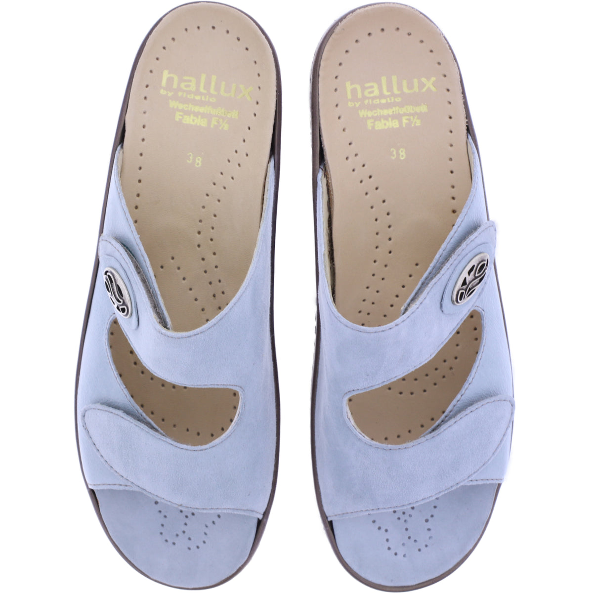 Fidelio | Fabia | Mistral-Corny Hellblau | Leder-Stretch | Hallux | Weite: F½ | Damen Pantoletten