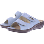 Fidelio | Fabia | Mistral-Corny Hellblau | Leder-Stretch | Hallux | Weite: F½ | Damen Pantoletten