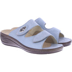 Fidelio | Fabia | Mistral-Corny Hellblau | Leder-Stretch | Hallux | Weite: F½ | Damen Pantoletten