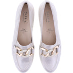 Hassia / Pisa / Platin Gloss Leder / Wechselfußbett / Art: 5-301547-7500 / Damen Slipper